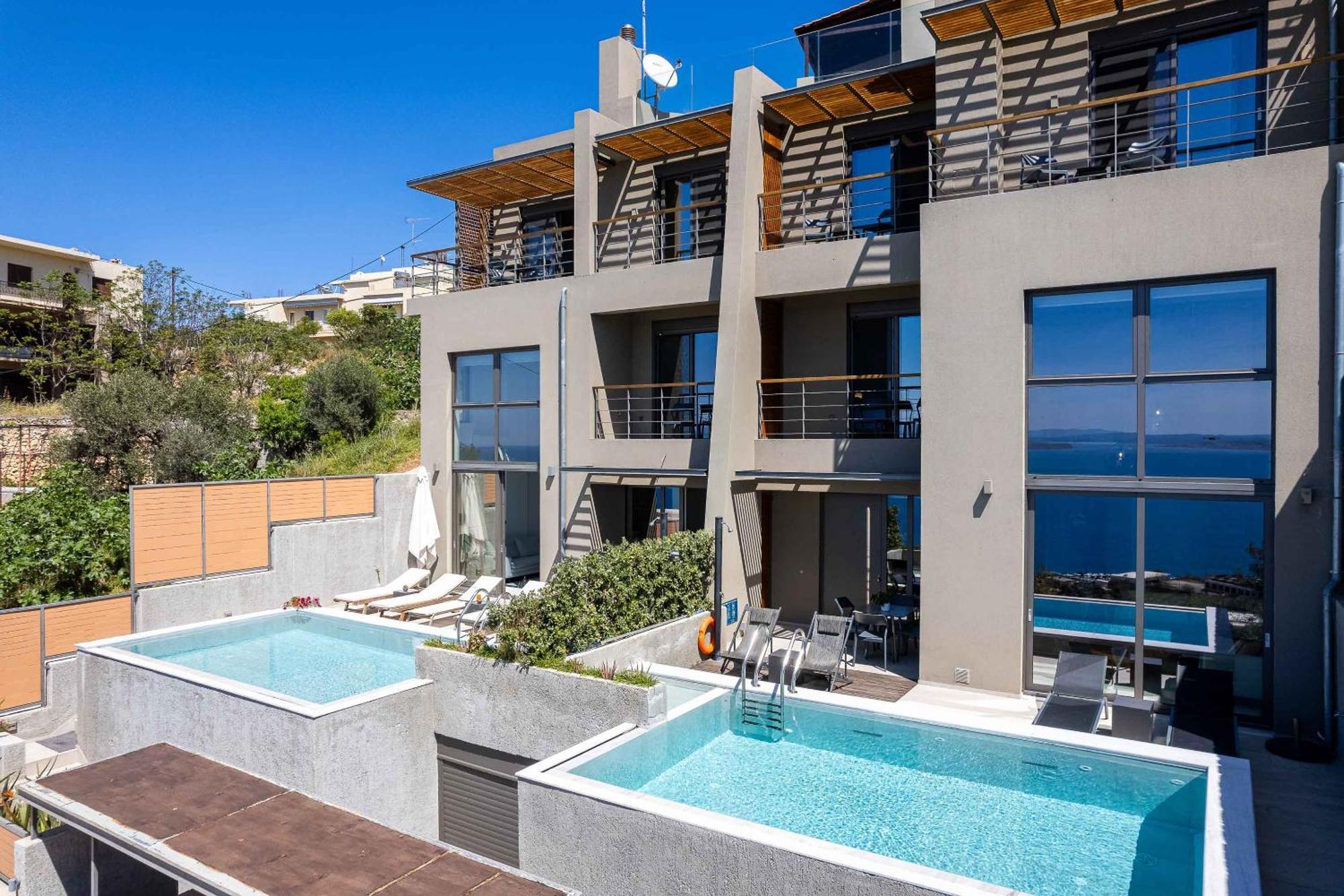 Omnia Luxury Villas - "Heated" Pools & Breathtaking Seaviews! Chania  Bagian luar foto